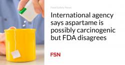 Thumbnail for International agency says aspartame is possibly carcinogenic but FDA disagrees